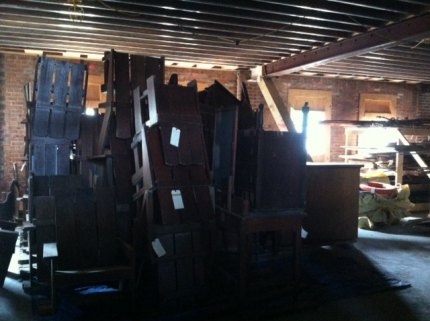 A pile of furniture made by the CCC.